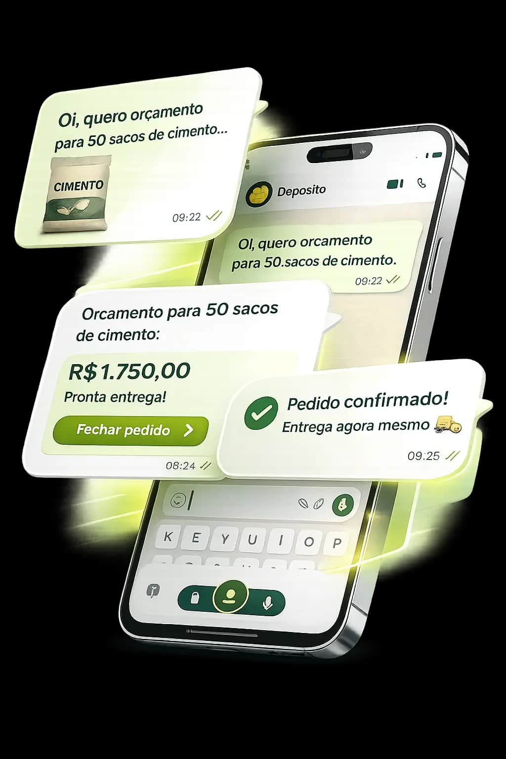 Simulação de orçamento pelo WhatsApp no ConstruPaulo